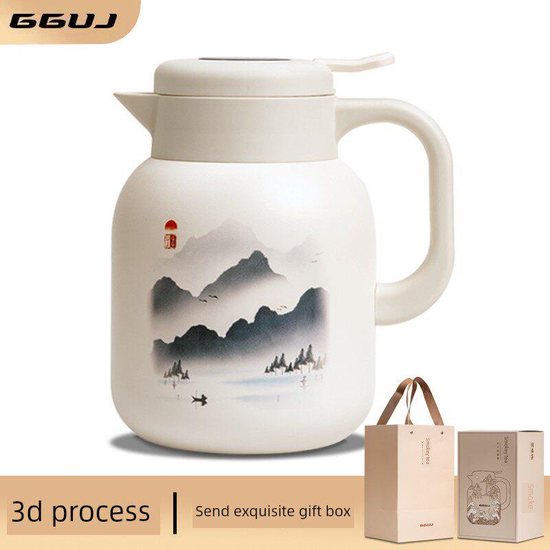 GGUJ老白茶焖茶壶316不锈钢3D工艺闷泡壶保温泡茶壶家用套装送礼