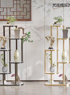 博古架实木中架式件小多宝阁紫砂茶ZJI壶茶具子花盆栽置物架摆展