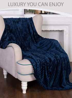 Throw Blanket for Couch Plush Fluffy Warm Cozy法兰绒毯子加厚