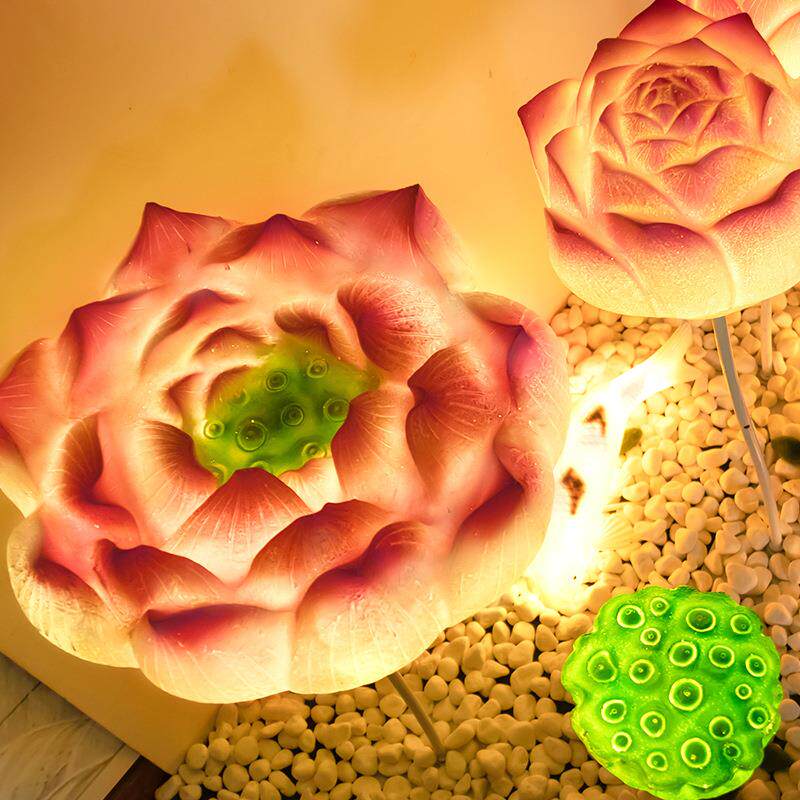 户外荷花灯莲花灯湖面亮化水塘河流水灯仿真漂浮灯发光燈