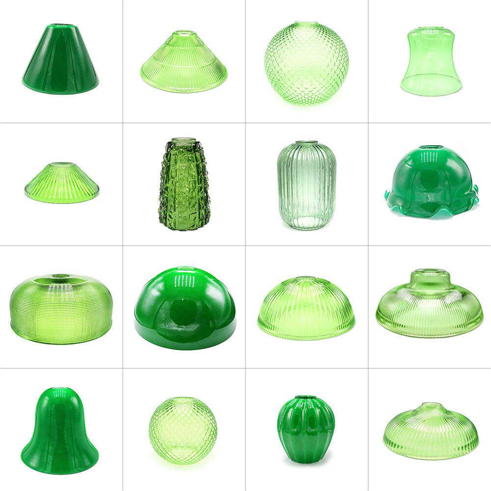 法式田园港风绿色玻璃灯罩E27覆古吊灯怀旧餐厅咖啡厅吧台替换DIY