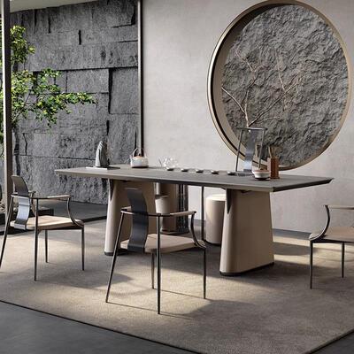 岩板茶桌椅组合轻奢办公室茶台不锈钢高档功夫大板茶台实木