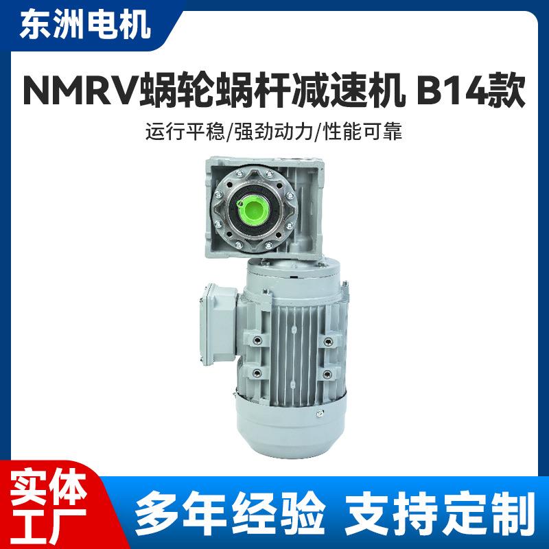 NMRV蜗轮蜗杆减速机B14款RV齿轮减速电机小型三相圆柱齿轮减速器
