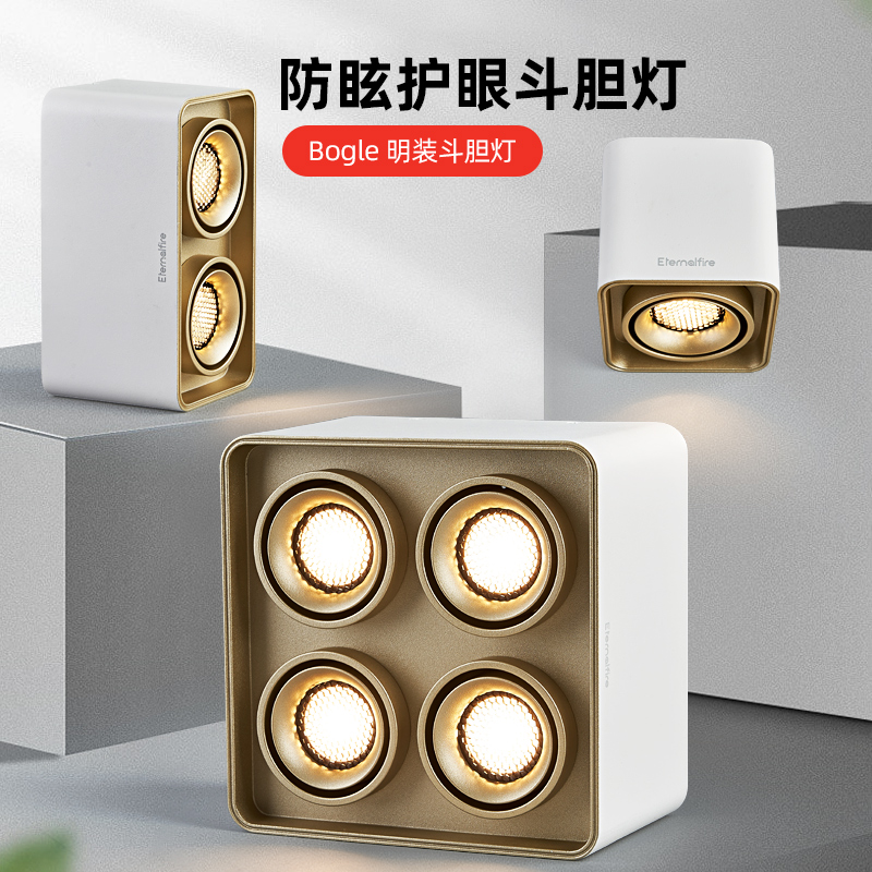EFE Bogle无主灯/斗胆灯全光谱护眼明装筒灯防眩客厅卧室智能灯具