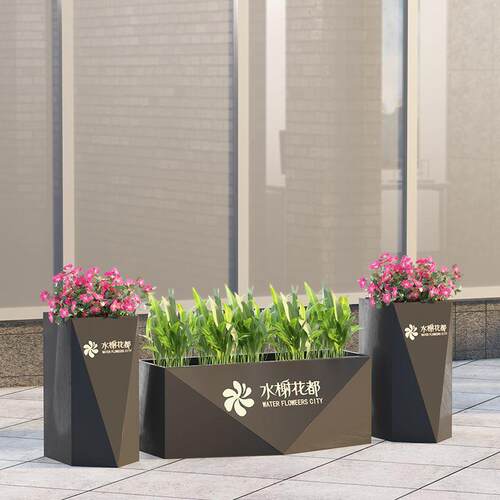 户外花箱铁艺花槽组合外摆花坛园艺隔断不锈钢防锈售楼部商业花架