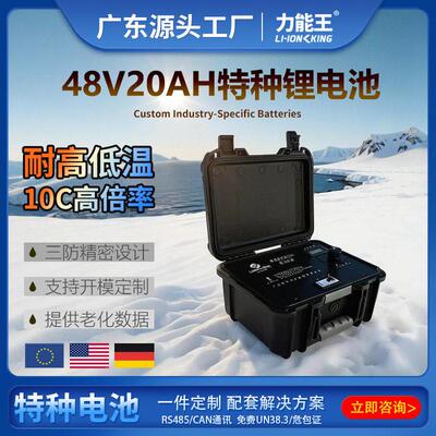 定制特种锂电池48V20AH地脉监测仪矿用仪器防水防爆磷酸铁锂电池