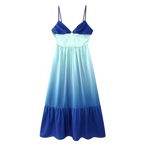 Women's New Year's Style Gradient Dress High Waist