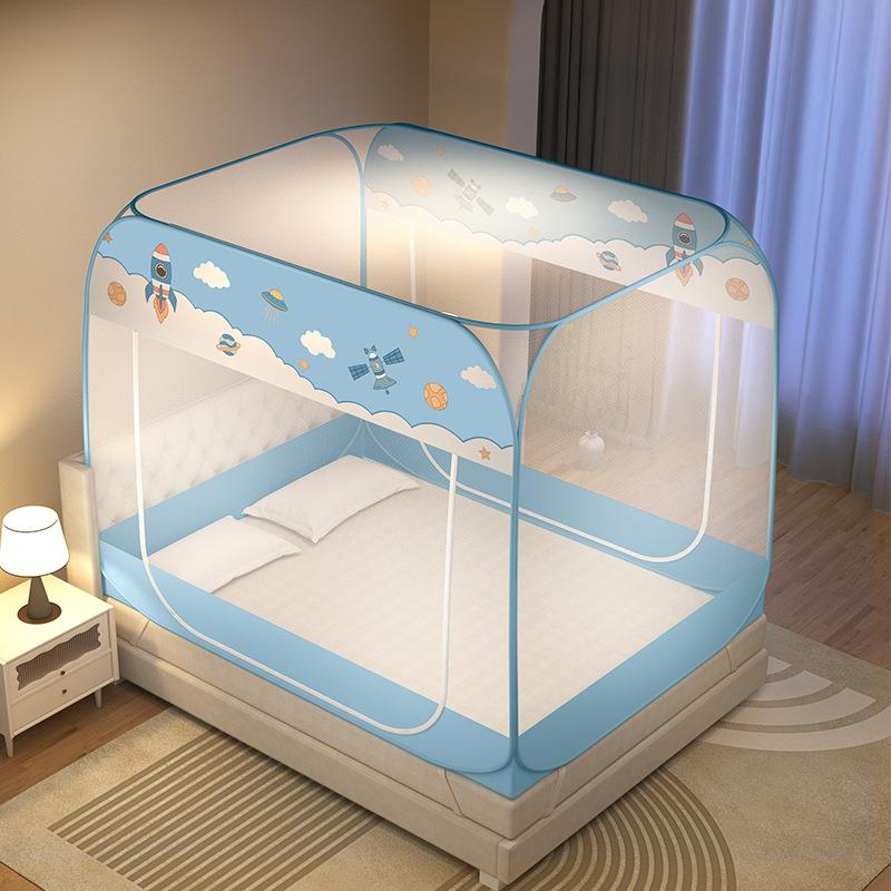 a类三古开门折叠蚊帐蒙包家米用免安装VQZ118床防摔.5米加密纱