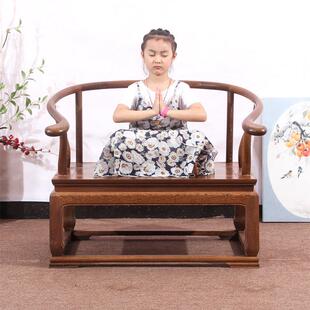 红木家俱鸡翅木大禅椅盘腿圈椅禅修椅子打坐椅彷古中式实木太师椅