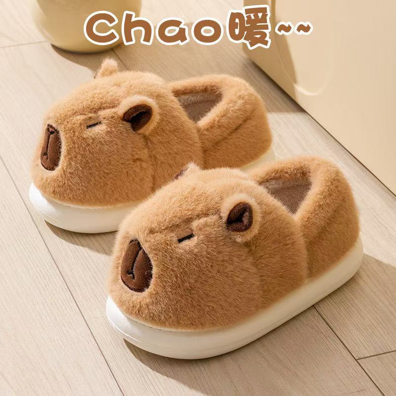 卡皮巴拉棉鞋居家拖鞋拖鞋棉鞋