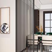 铁艺屏风隔断墙轻奢关客不锈钢金属厅简约现玄中式 花格装 代饰985