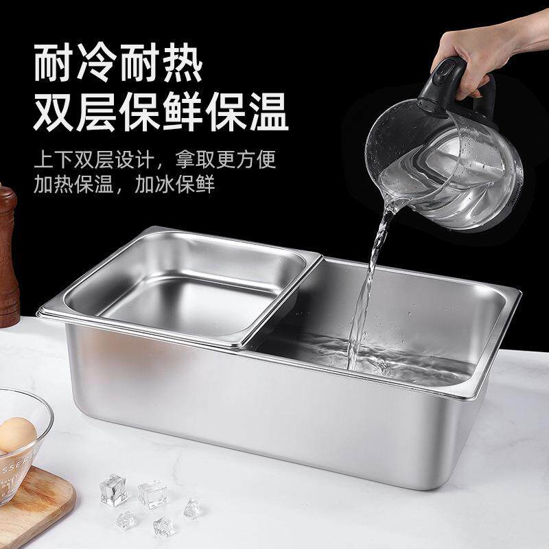 长方形冰盒摆摊展保示小料盒带防尘盖保GFH冷翻温盒托盘小粉料盒
