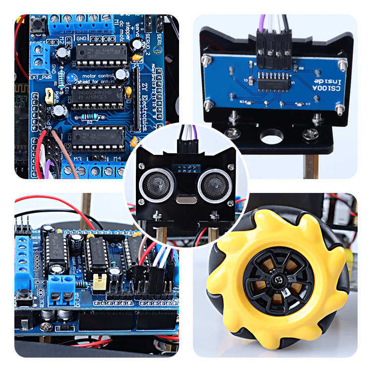 L293D电机驱动机器人360度旋转兼容Arduino麦克纳姆轮小车套件