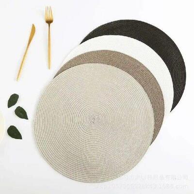 Round Woven Placemats PP Waterproof Dining Table Mat