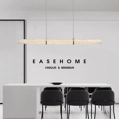 意式轻奢饭厅吊灯现代极简吧台饭厅设计师高端岛台玻璃长条吊灯