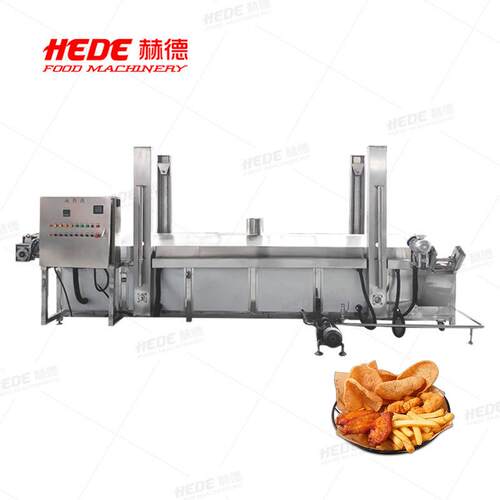 锅包肉裹粉油炸流水线连续式油炸生产线全自动红薯薯片油炸机