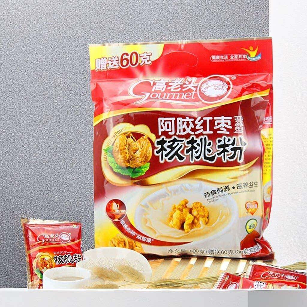 高老头核桃粉阿胶红枣冲饮早餐营养速食充饥热冲即饮学生中老年人