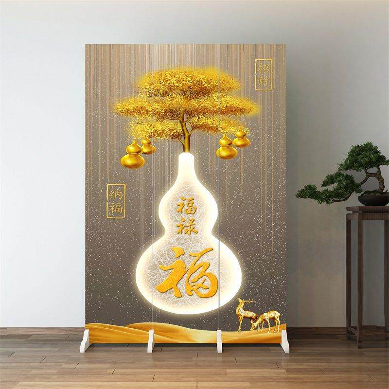 个性屏风隔断墙移动折叠拐弯中式葫芦客厅玄关卧室阳台卫生间遮挡