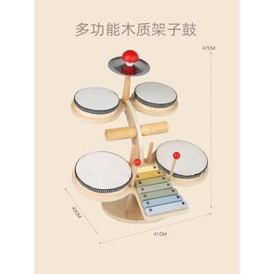 高档儿童制架子鼓奥尔夫宝音乐击乐打器敲琴鼓敲锣宝手拍鼓益木智