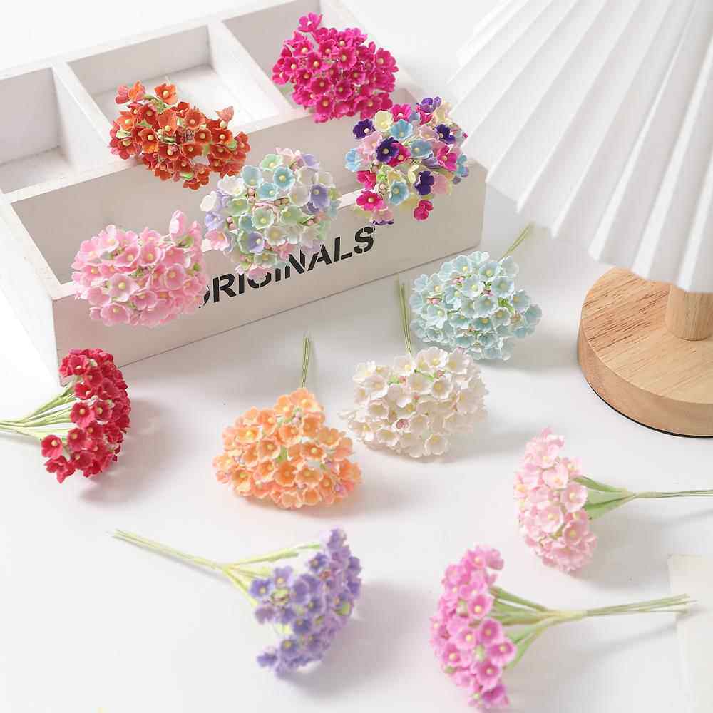 森系迷你梅花小把束 仿真花 假花 diy手工花环胸花材料 婚庆头饰