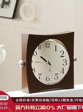 EMITDOOG轻奢覆古风摆台式时钟简约桌面摆件客厅卧室座钟装饰品