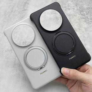 原装适用华为mate70pro手机保护壳原装同款真皮革无边框磁吸多向支架超薄保护套mte70pro+原产硬壳简约防