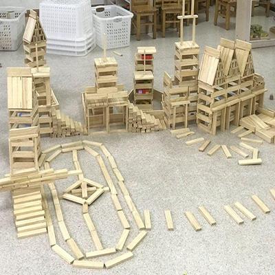 幼儿园搭建积木原木实木积木儿童益智拼装木头构建区玩具大块木头