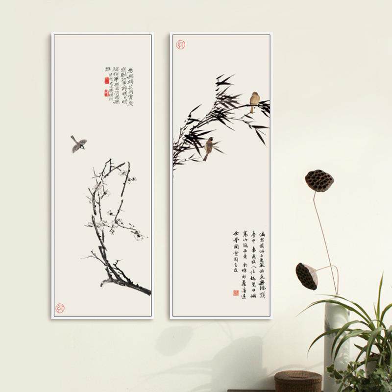 新中式客厅装饰画家居三联画茶室字画餐厅壁画中式禅意办公室挂画