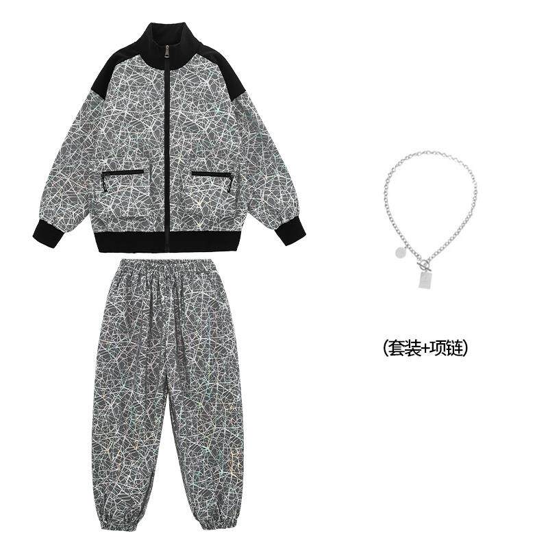 正品服街舞儿童潮男童嘻走哈幻彩反光套表演服少儿秀架子装鼓演出