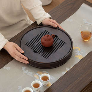 竹制小茶盘方形干泡盘小号竹制迷你储水式托盘茶海台功夫茶具茶道