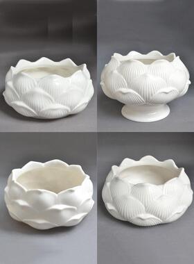 采购产品陶瓷莲花香炉为佛，家庭提供佛坛用品，香碗，白色观音前