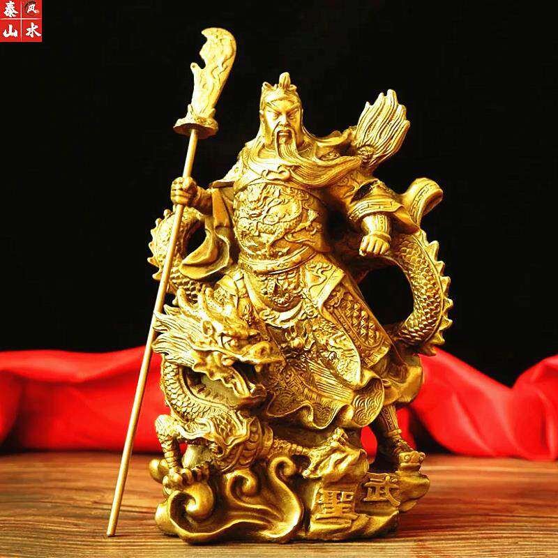 纯铜招财关公财神铜像摆件佛像大刀关羽关二爷武财神风水工艺礼品