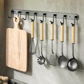 厨房挂钩置物架免打孔厨具用品挂钩架勺子锅铲架子家用壁挂式 排钩