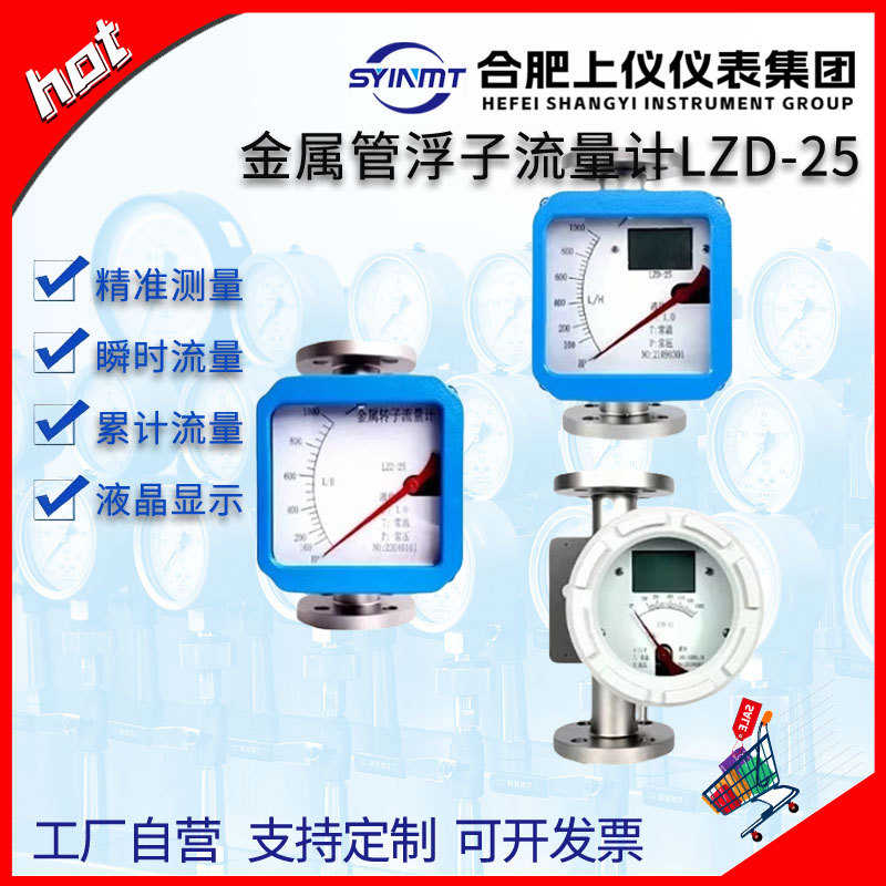 上仪LZ系列金属管转子浮子流量计防爆4-20ma远传DN20 25 40 耐腐