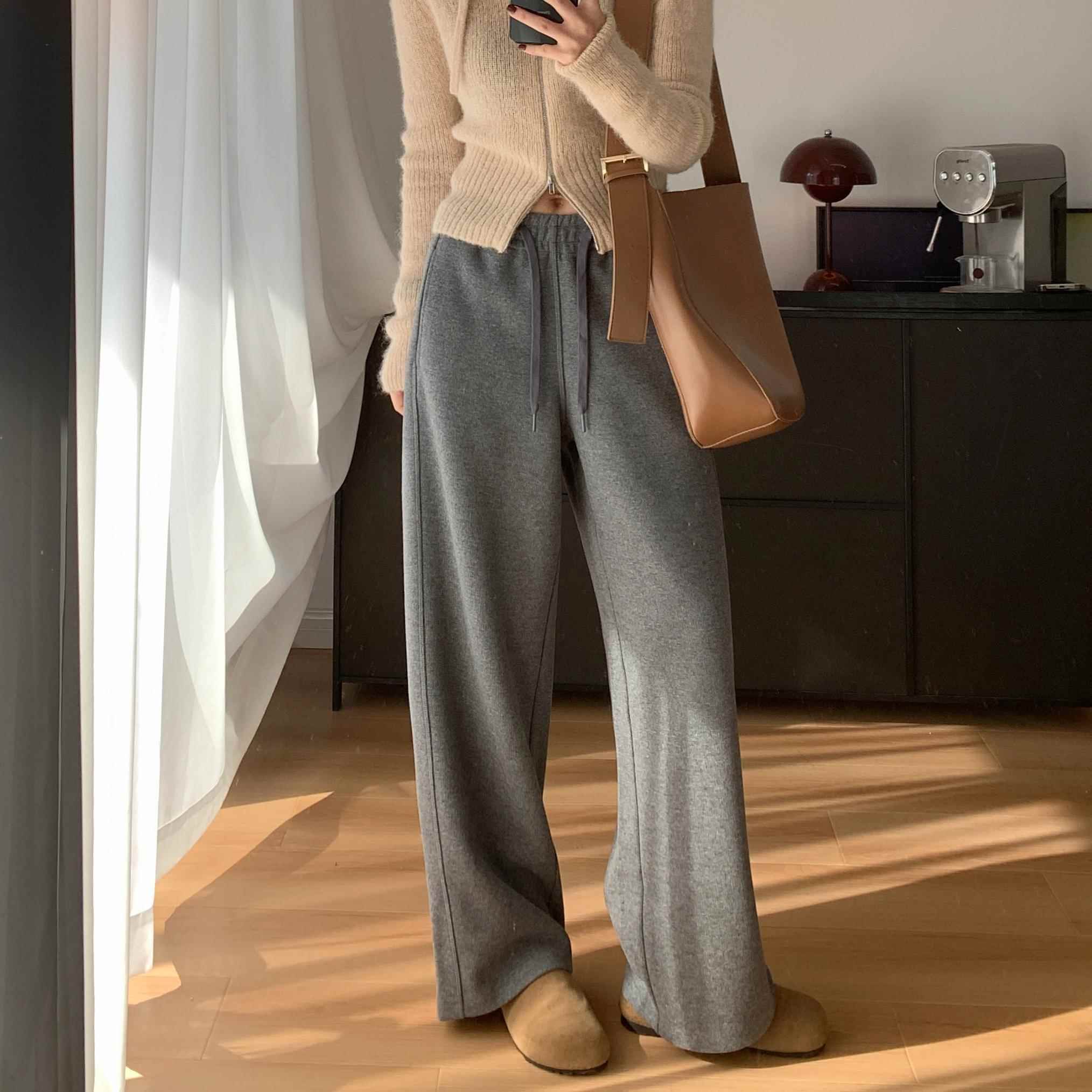 Faer甄选“C位裤”百搭显瘦休闲舒适松紧腰秋冬直筒休闲卫裤加绒