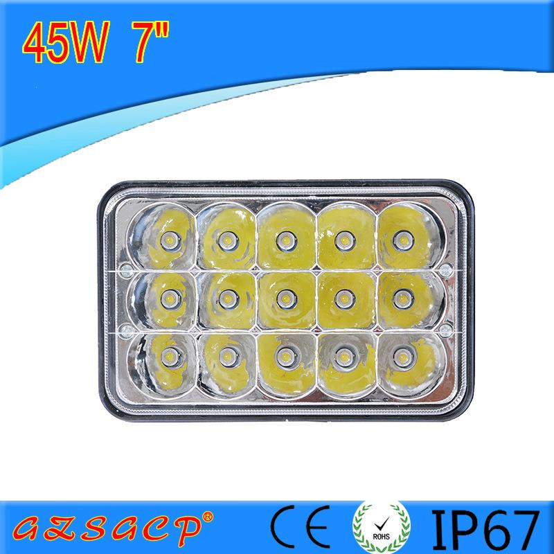 货车led射灯12v24v汽车超亮前照大灯工程车改装倒车灯强光雾灯45W