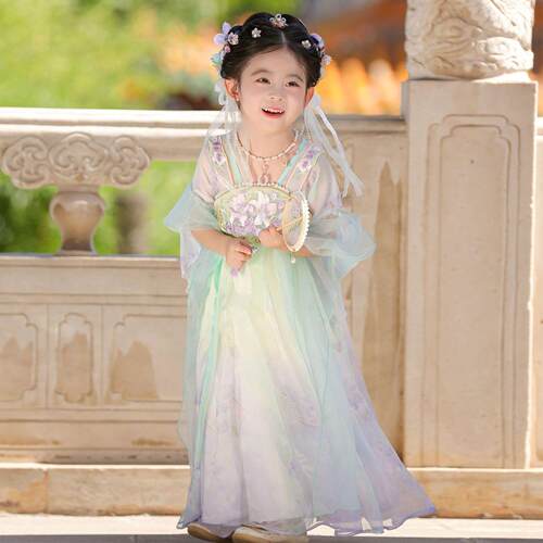 2026春季新款女童汉服中国风超仙气公主裙女孩古装连衣裙儿童唐装