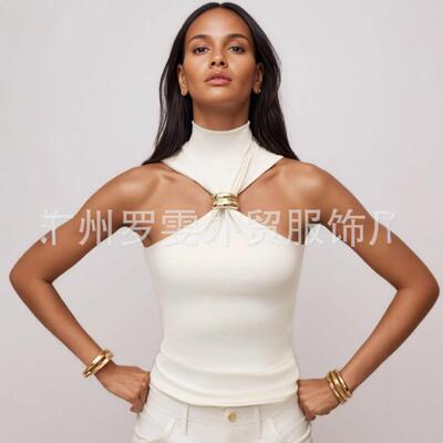 Women's Halter Tops Stylish Ring DesignFit Sleeveless Vest
