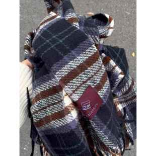 格子围巾男韩系覆古秋冬加厚学生百搭保暖氛围高级感围脖情侣礼物