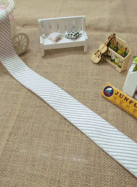 【床垫围边带】MT-255# 灰色底配白色突斜纹包边带 服装家具织带