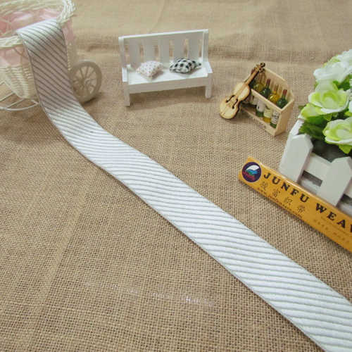 【床垫围边带】MT-255# 灰色底配白色突斜纹包边带 服装家具织带