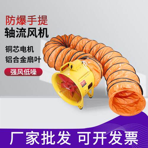 BSFT-300防爆手提式移动安全轴流工业排风扇220/380V低噪声通风机