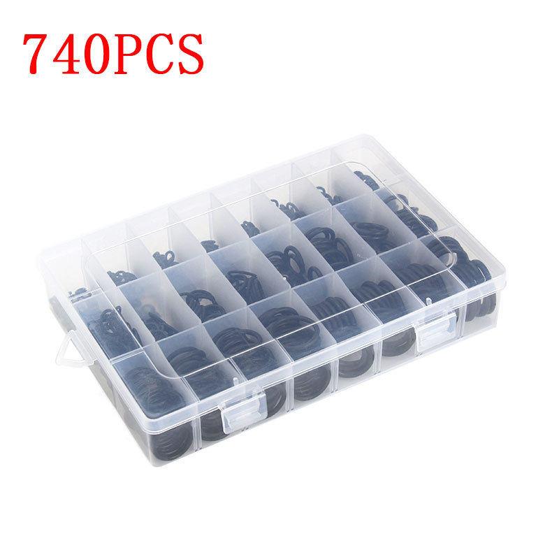 外贸版 丁腈胶黑色汽车空调密封圈740pcs盒装密封耐温橡胶O型圈