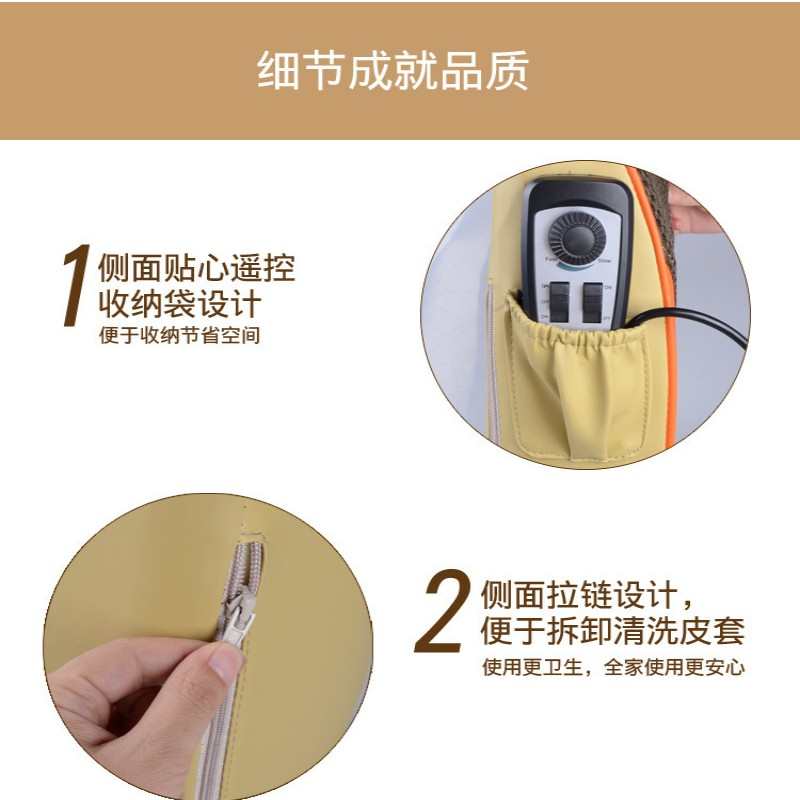 普立多功能电动按摩器腰颈椎加热按摩枕揉捏按摩靠背垫理疗机家用