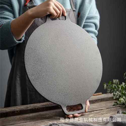 无涂层平底锅铸铁煎饼锅32cm34cm38cm鏊子加厚单底厂家供应