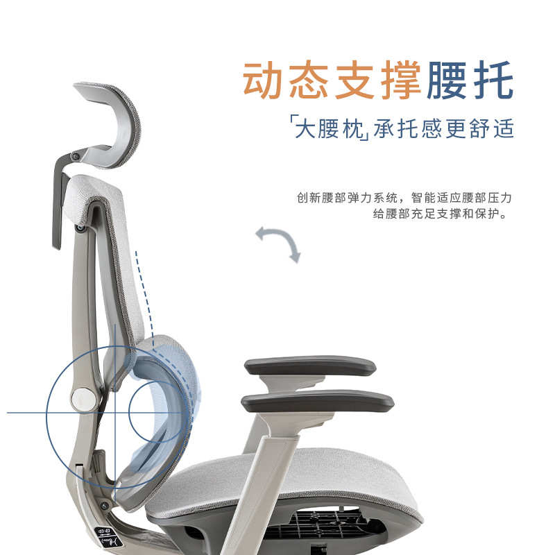 办公椅人体工学椅3d扶手旋转升降双背舒适久坐可躺家用电脑椅网椅