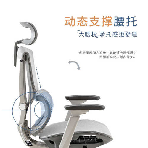 办公椅人体工学椅3d扶手旋转升降双背舒适久坐可躺家用电脑椅网椅