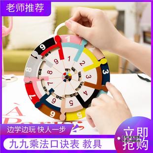 九九乘法口诀表二年级小学生数学加减法教具分解转盘背诵神器自制