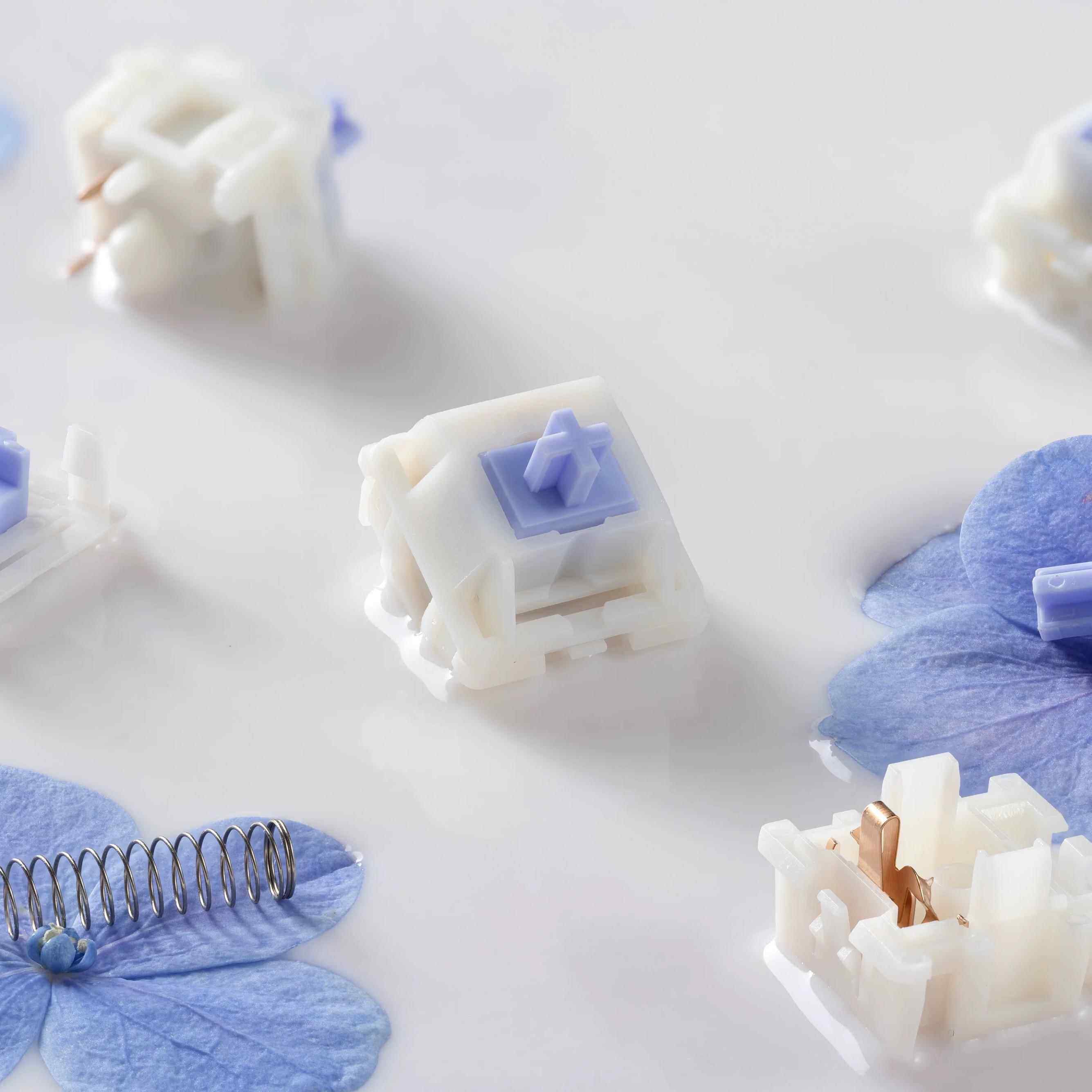 奶噗轴 手工润滑 闷轴 HMX线性五脚热插拔轴体客制化机械键盘