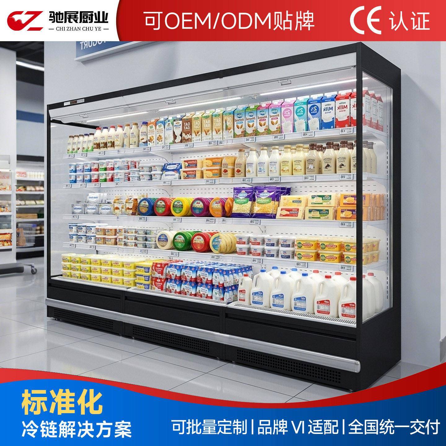 风幕柜保鲜柜定制冷柜柜超市酸奶饮料冷藏展示柜保鲜跨境电压定制